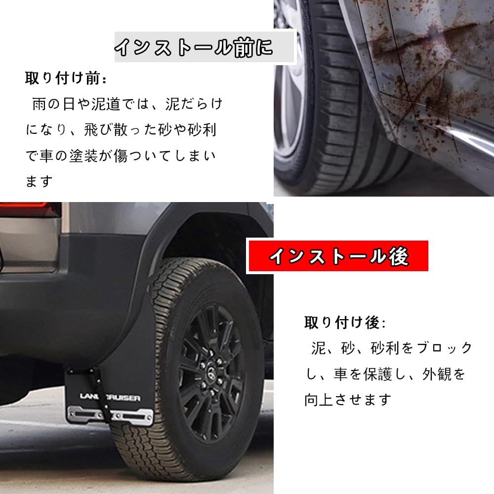 FOR New Land Cruiser 250 TRJ250W GDJ250W Custom Parts Car Fender Front and Rear Wheel Splash Guards PP EPDM Material Design Protection External