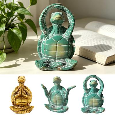 Meditatie Yoga Zee Schildpad Beeldje Klein Kuststrand Dier Beeldje Hars Zen Beeld voor Aquarium Vis Tank Huis Bureau Decor
