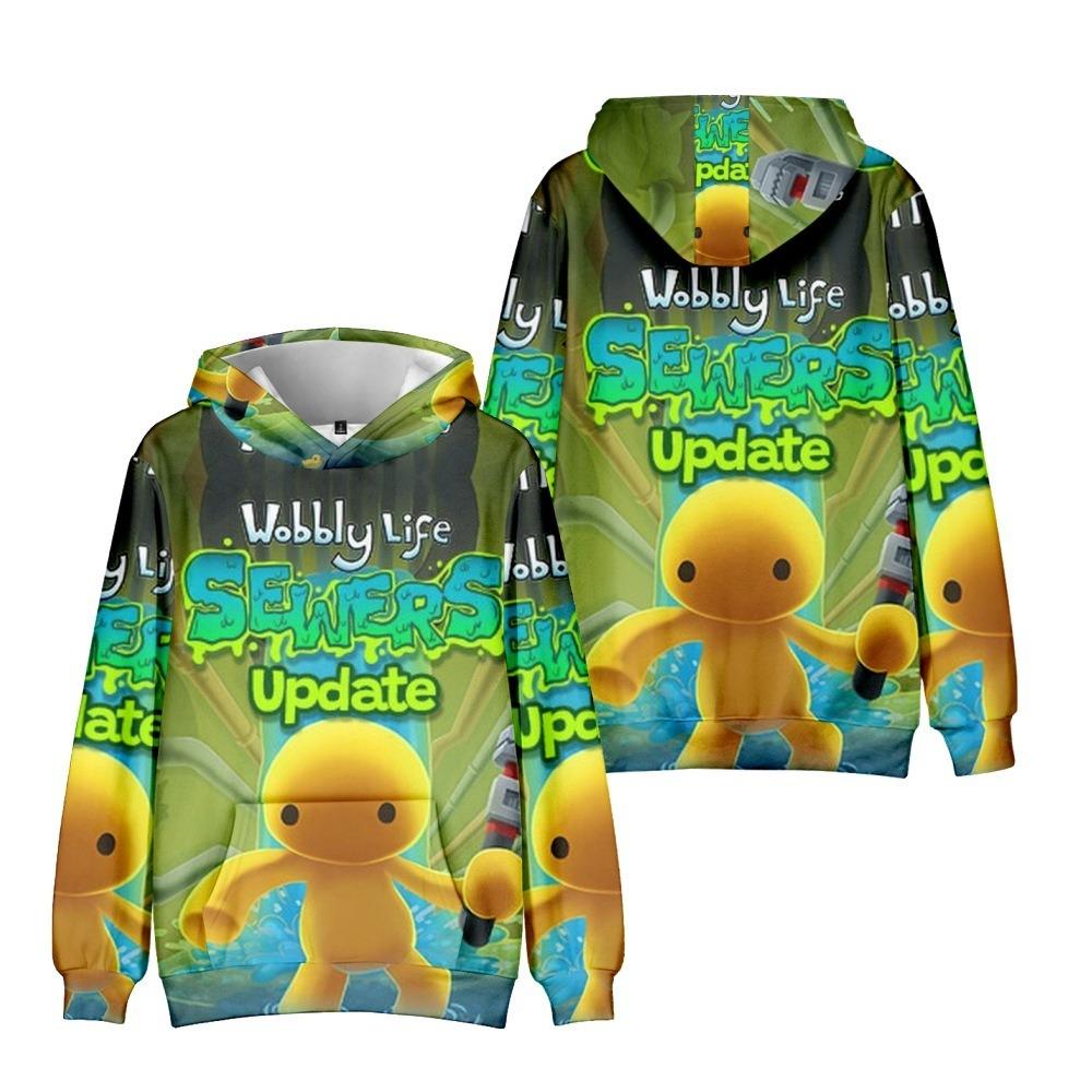 21 Kolorów Jesienna Moda Wobbly Life Kreskówkowy Nadruk Bluzy Casual Długi Rękaw Unisex Pulowery Streetwear Śmieszne Ubrania