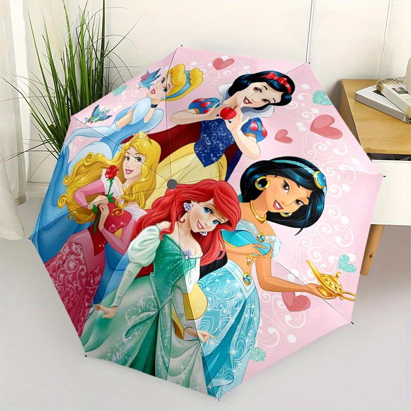 

1pc Snow White, Cinderella, Jasmine, Aurora, Ariel Pattern Automatic Umbrella is Fashionable and Good-Looking, a Portable 3-Fold Umbrella, S