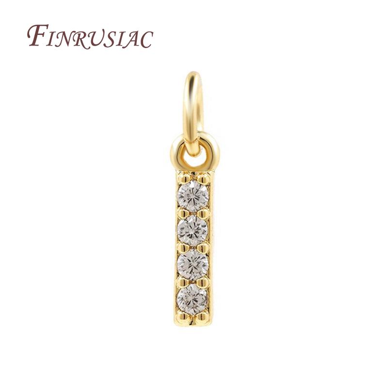 18K Gold Plated Copper A-Z Alphabet Charms For DIY Women's Necklace Jewelry Making Supplies,Fashion Inlay Zircon Letter Pendants