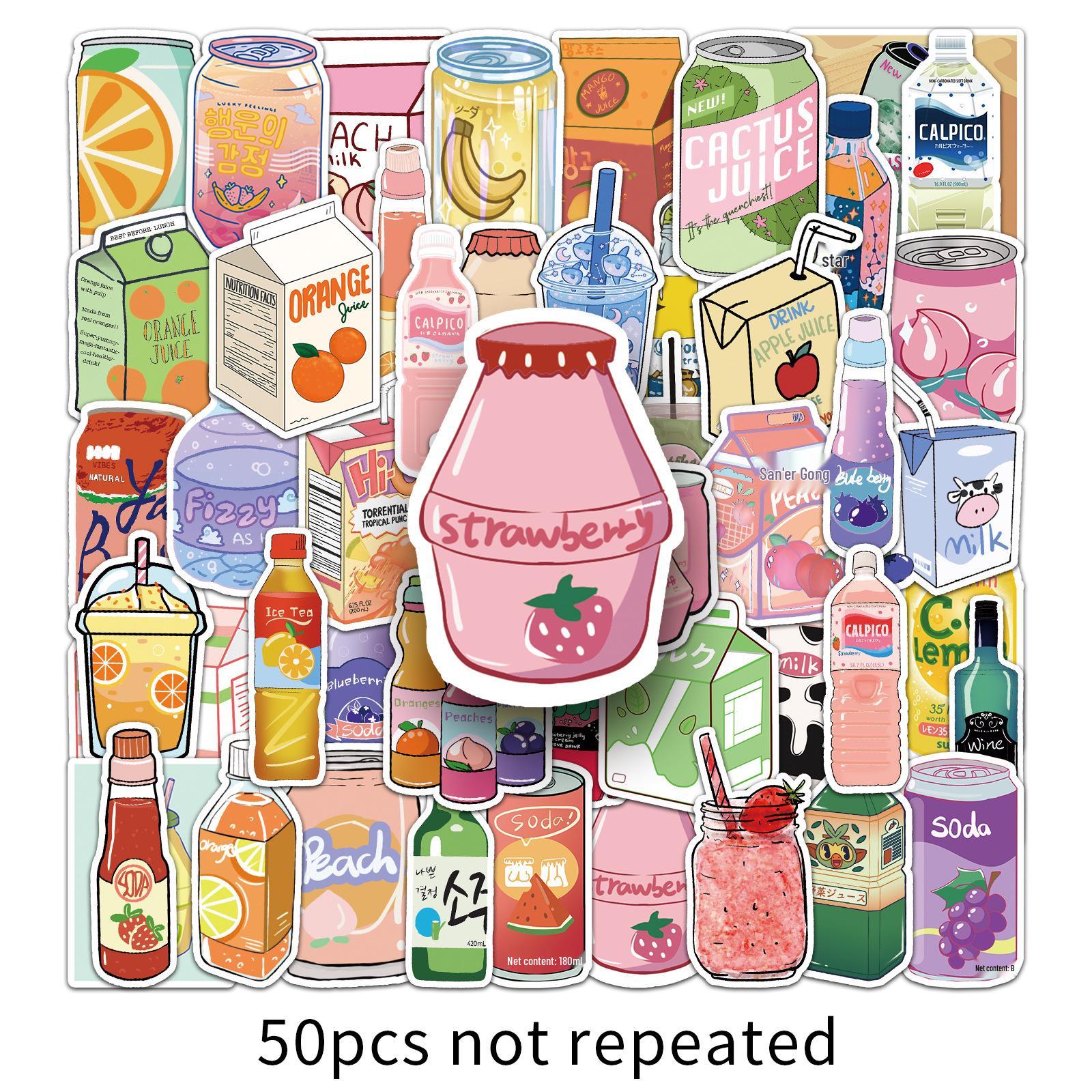 50 DIY Beverage Stickers: Personalized, Non-Infringing Graffiti Stickers for Scooters, Laptops, and Luggage