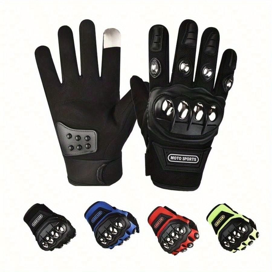 A Pair of Durable Touch-screen Motorcycle and E-bike Gloves with Stainless Steel Protection Not Water-washed Polyester for Outdoor Leisure