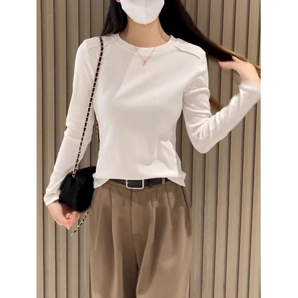 

Women s Ribbed Fleece Cotton Long-Sleeve Base Layer Top - Fishbone Cinched Waist S