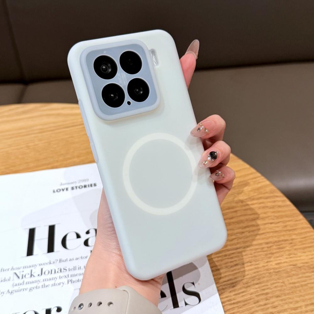Fashion Jelly 2 In 1 Liquid Silicone For Magsafe Magnetic Phone Case For XiaoMi Mi 15 14 Pro Frosted Non-Slip Soft Bumper Cover