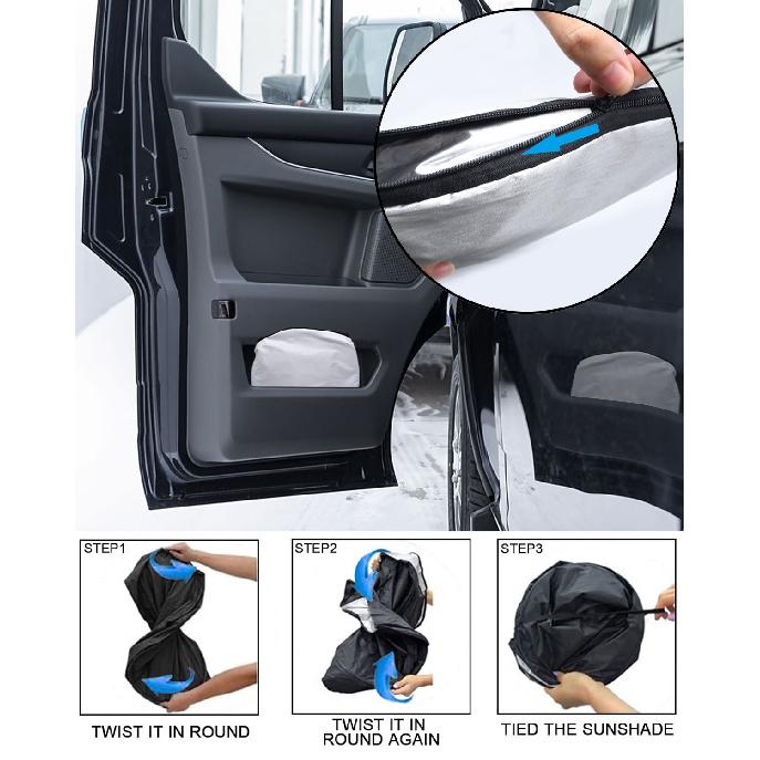 Car Window Sun Shade Front Windshield Custom For Ford Transit 2015-2024 Sunshade Cover Window Sun Visor Foldable Blocks UV Rays