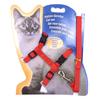 High Quality Eco-Friendly Nylon Plaid Cat Leash Set and Chest Harness with Fur Decoration Buckle Closure for Outdoor Walking