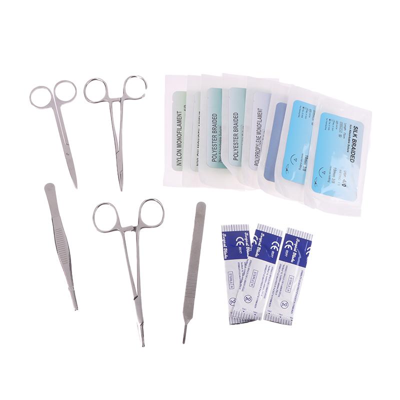 Dental Chirurgische Naht Training Kit Naht Praxis Modell Training Pad Schere Werkzeug Lehre Ausrüstung Haut Bedienen Kit