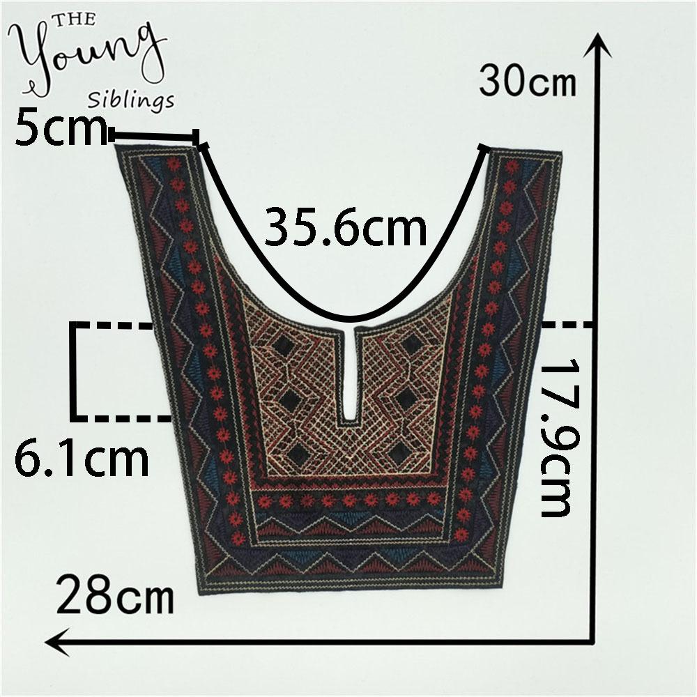 Embroidery Color Lace Collar Ethnic Style Lace False Collar Diy Women'S Accessories