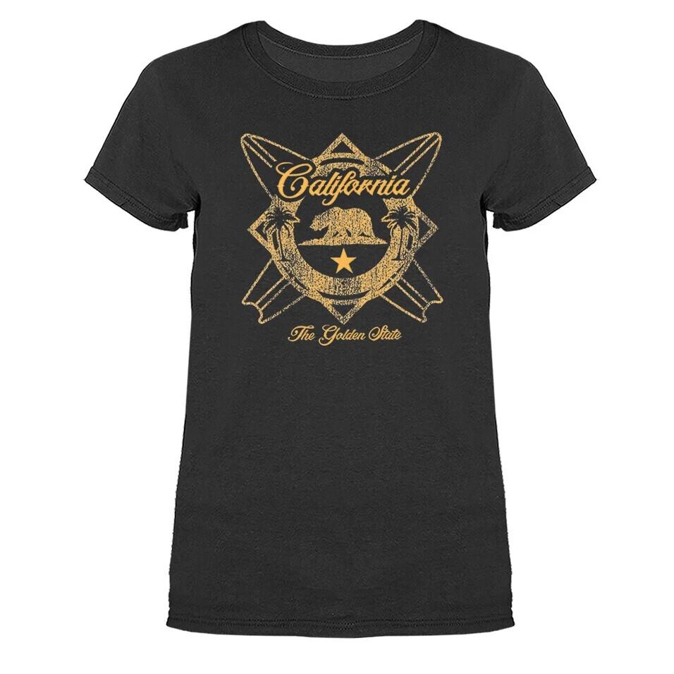 Golden State California Cali Life Cali Style Surfing Bear Women039s T-shirt