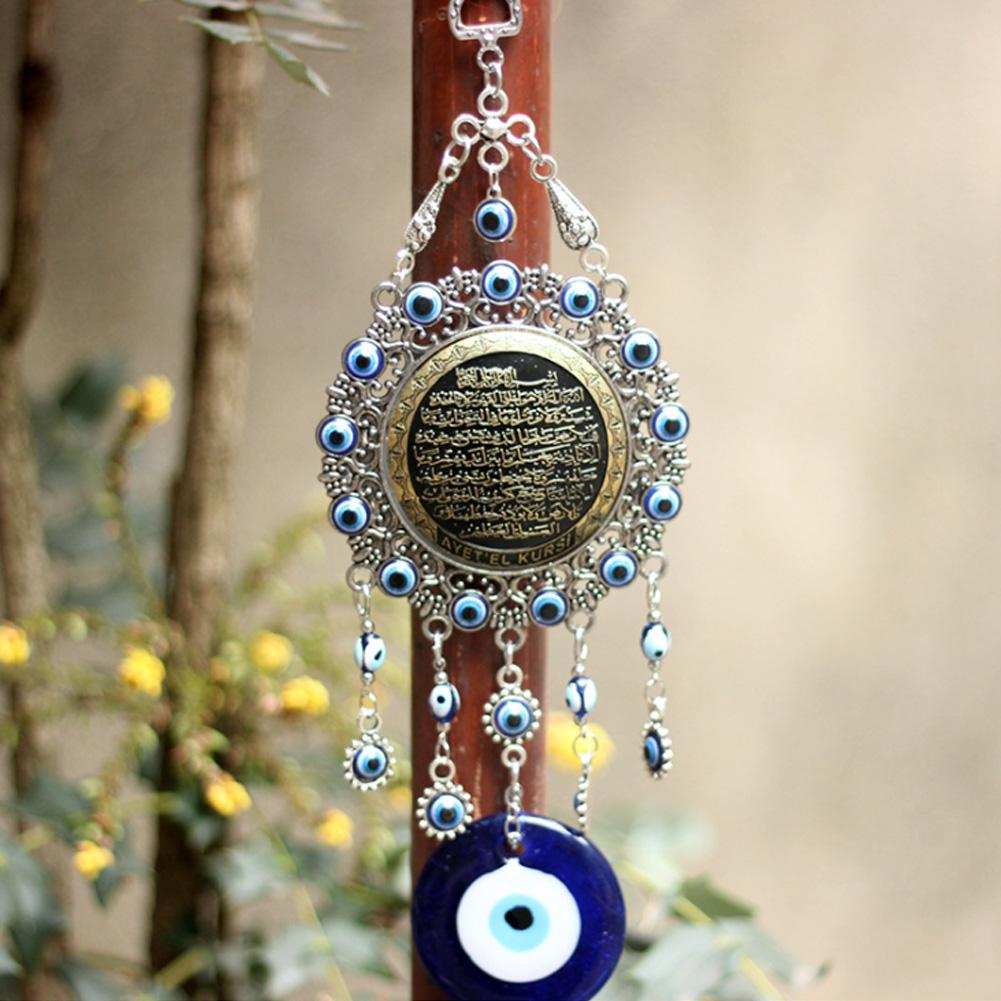Islamic Blue Evil Eye Blessing Amulet Wall Vising Home Decor Protector Muslim