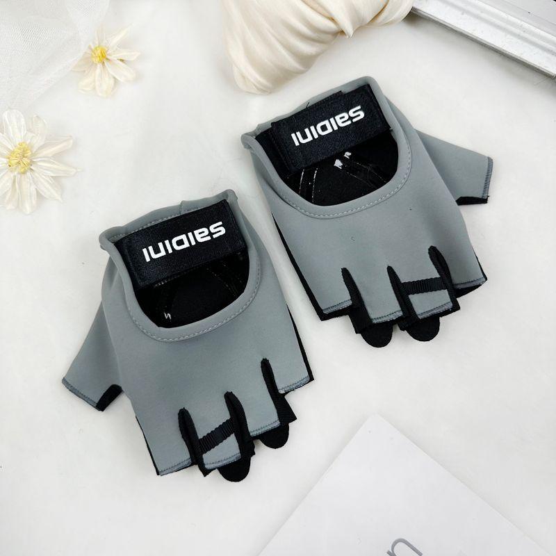 

Fitness Gloves Women Summer Thin Outdoor Cycling Bicycle Non-Slip Wear-Resistant Yoga Kettle Bell Horizontal Bar Men s Sports Half Finger Sporty half finger Gray L