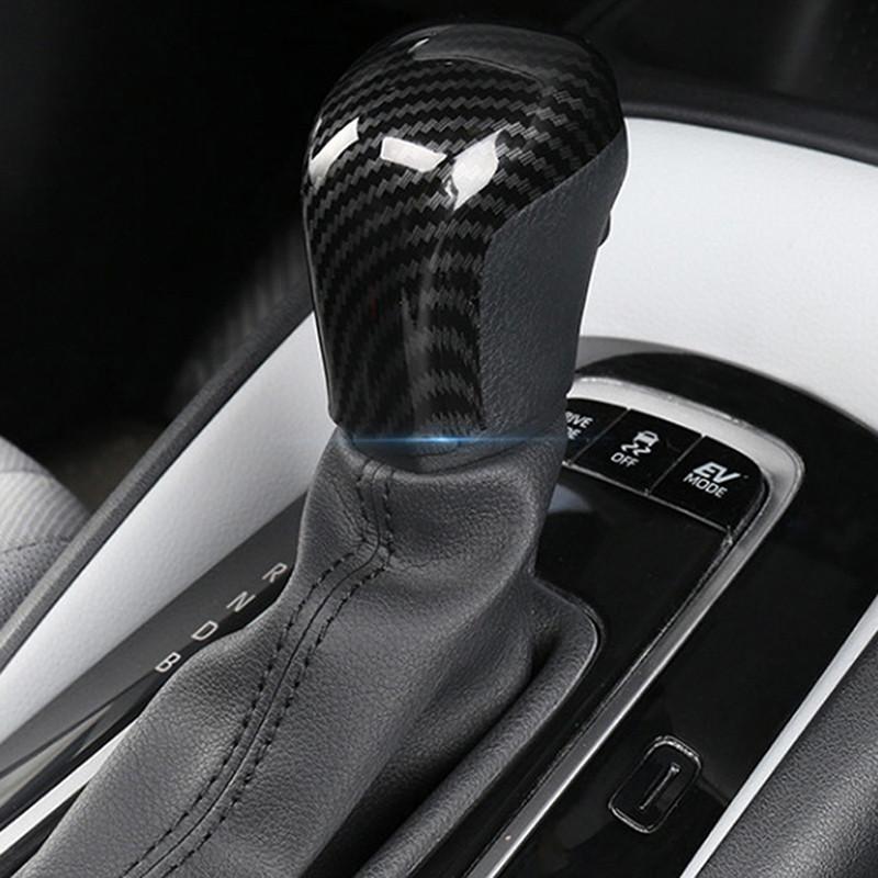 Carbon Fiber ABS Car Gear Shift Knob Cover Trim For Toyota Corolla 2019 2020 2021