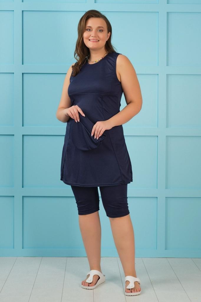 Damski Strój Kąpielowy w Dużym Rozmiarze Strój Kąpielowy Pół-Hidżab w Dużym Rozmiarze