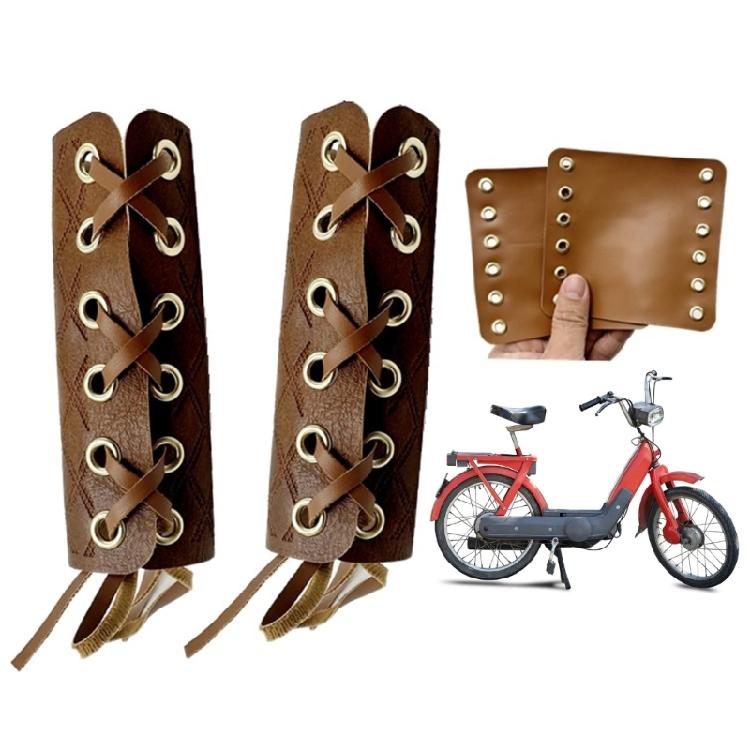 Ergonomic Bike Handle Grips Soft Leather Vintage Motorcycle Handle Grips Leather Bicycles Handlebar Cover Enduring