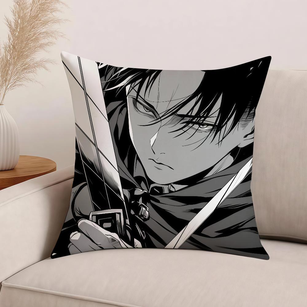Anime Attack On Titan Levi Ackerman Pillow Case Office Cushions Suitable For Sofa Car Bedroom Decorative Cushion Cover