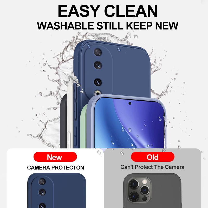 Für Honor 90 Pro Honor90 Pro Hülle Quadratische Flüssigsilikon Weiche Hülle Für Honor 90 Pro Honor90 90Pro 5G Stoßfeste Handyhülle