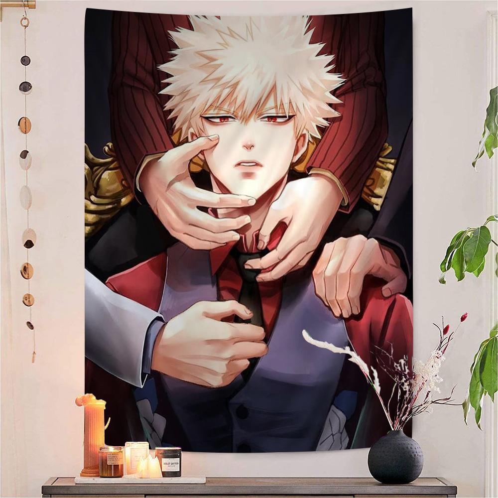 Anime BBakugo Katsuki Anime Tapestry Hanging Tarot Hippie Wall Rugs Dorm Wall Hanging Sheets