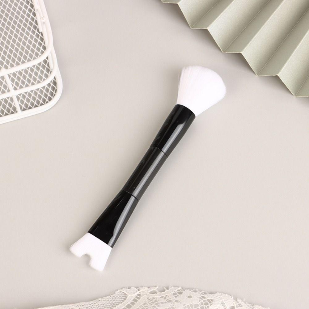 2Pcs Double Head Nose Shadow Brush 2-in-1 Eyeshadow Powder Brush Cosmetic Brush Kit Concealer
