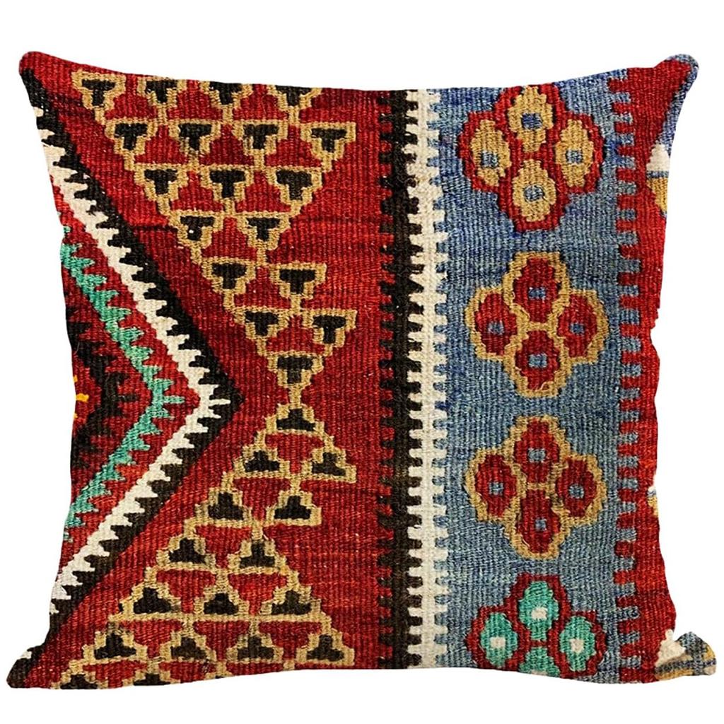 Silver Style Kilim Cushion Ethnic Indian of & Covers, 45x45cm, Patterns, Asian, Nordic, Ortega, African, (Set 4, A)
