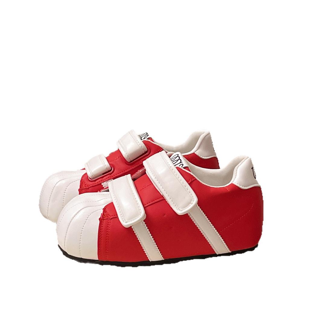 H Velcro 55 Ugly Cute Shell Head German Training Bread Shoes Women's 2025 New Versatile Inner Height Increase Casual Small Board Shoes