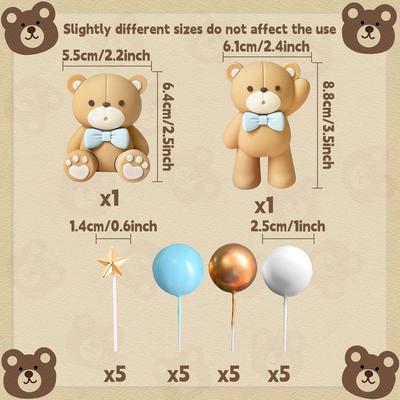 Luksusowa Dekoracja Tortu Miś Miś Dziecko Topper na Tort Baby Shower Dekoracja Tortu Pociąg z Misiami Dekoracja Tortu Baby Shower Urodzinowego