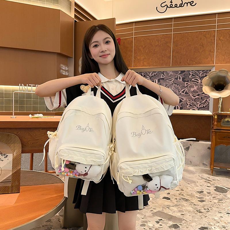 

Dopamine Casual Travel Backpack High value Junior and Senior High School Students Versatile Commuting Backpack Large Capacity Cute Pain Bag Large without pendant