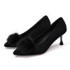 Women's Fashionable Furry Stiletto Heels - Comfortable, Versatile, Pointed-Toe High Heels for Autumn/Winter.