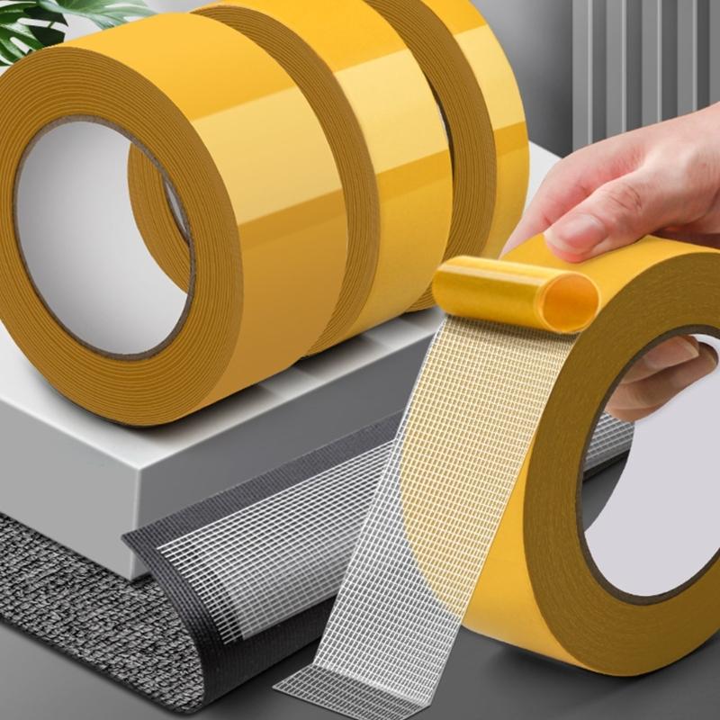 Net Cloth Adhesive Tape 20M Long Heavy Duty Double Sided Mounting Tape For Carpets Mat And Baseboards Home Decoration