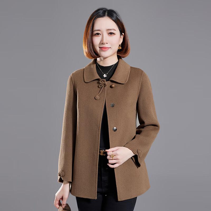 Fengxun Women's Short 100% Double-Faced Wool Coat FXZZM2808