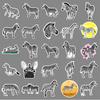 Zebra Cartoon Animal Stickers: 50 Sheets for DIY Journals, Notebooks, and Water Bottle Decoration