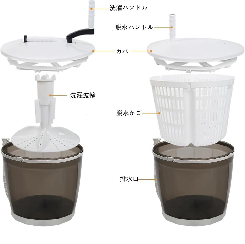 Generic Product Manual Washing Machine Hand Crank Washing Machine No Power Supply Required Easy Dehydration Outdoor No Electricity Required Portable