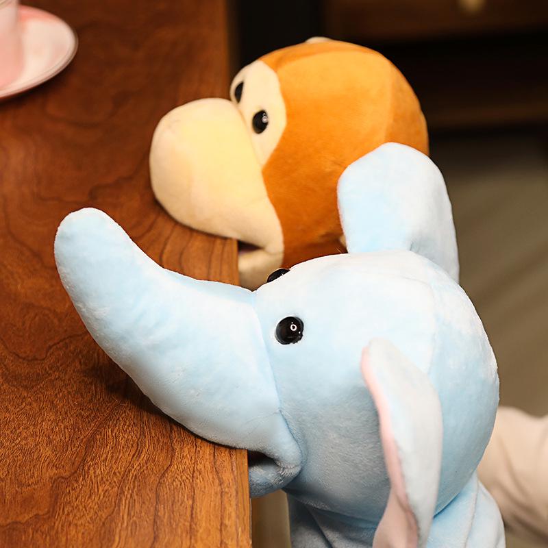 Fox, Tiger, Lion, Elephant, Monkey, and Pike Animal Hand Puppets - Interactive Soothing Dolls for Performance and Early Education.