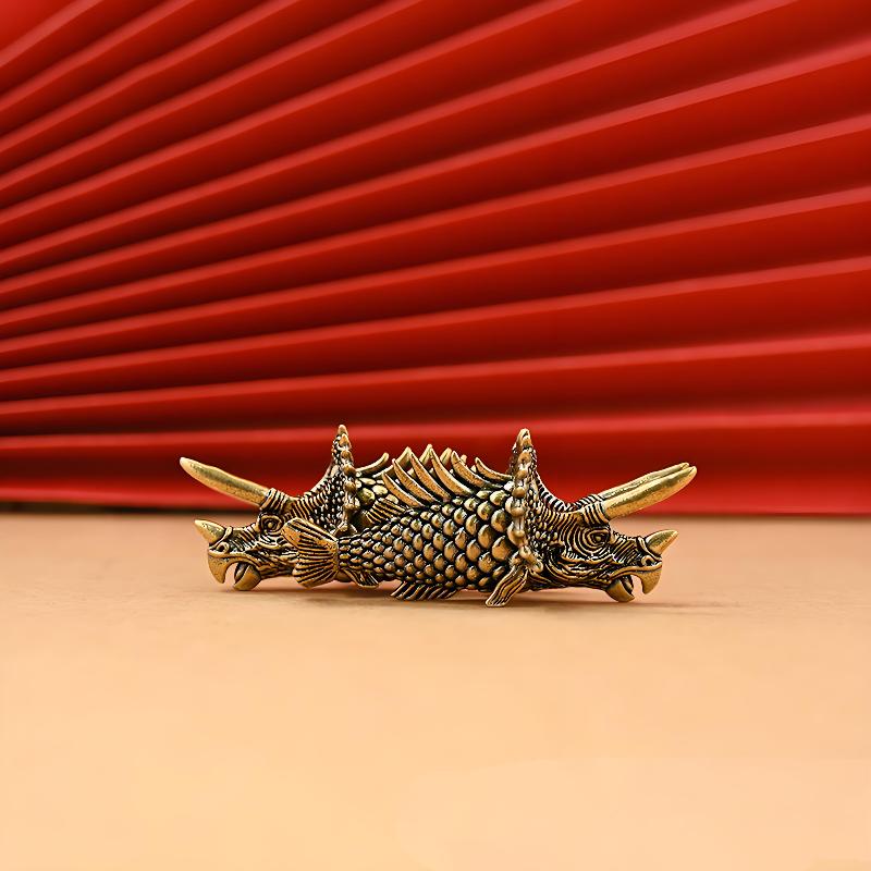 Messing Fischfiguren Retro Glückstier Statue Miniatur Ornament Teetier Niedliche Geschenke Schreibtischdekoration Heimdekoration