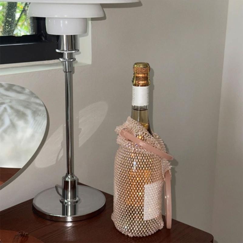 Elegant Glittering Wine Carry Bag for 750ml Bottles and Travel Mugs Featuring Comfortable Handles and Elegant Design