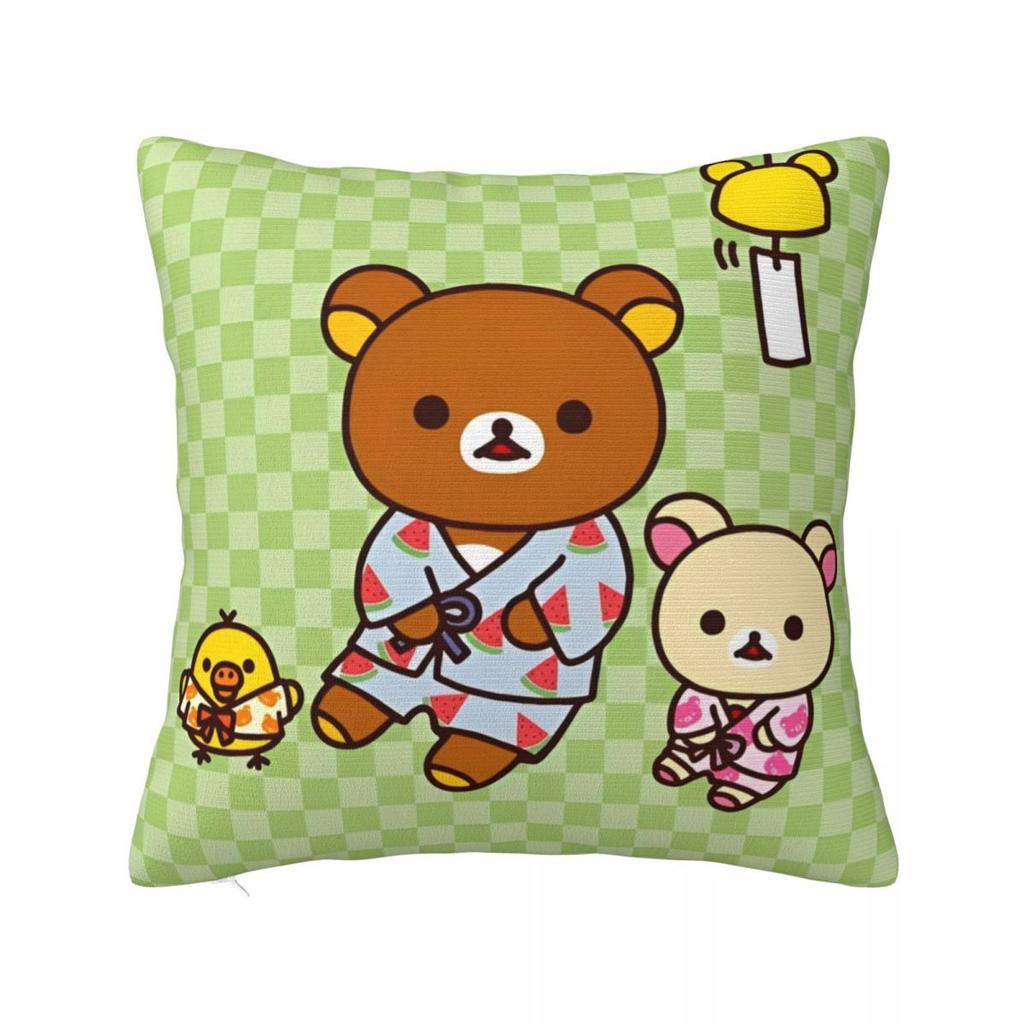 Cartoon Rilakkuma Pillowcases Merch Soft Cushion Cover Decor Pillow Case Cover Home Multi Size