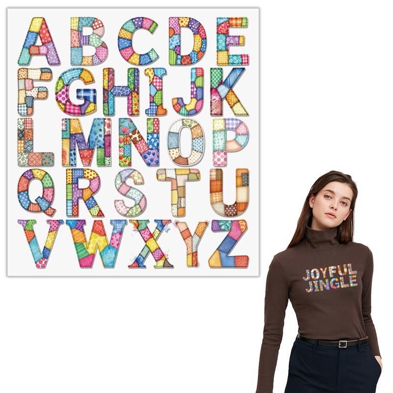 Colorful Letter-shaped Iron Sheet Stickers, 5 Centimeters In Size, Suitable for Clothing, Printed T-shirts, Easy To Cut, DIY Clothing Stickers