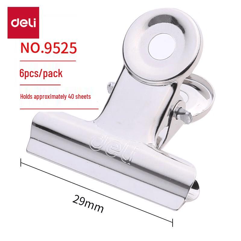 Deli 29mm Round Iron Paper Clips (6-Pack)