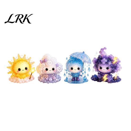 Perlenprojekte für Anfänger Leuchtende Fantasy-Geister DIY Perlen-Set, 3D Mini-Elfen Bastelset, Handgemachtes Kunst-Set Ornament mit Anleitung, Entspannend H