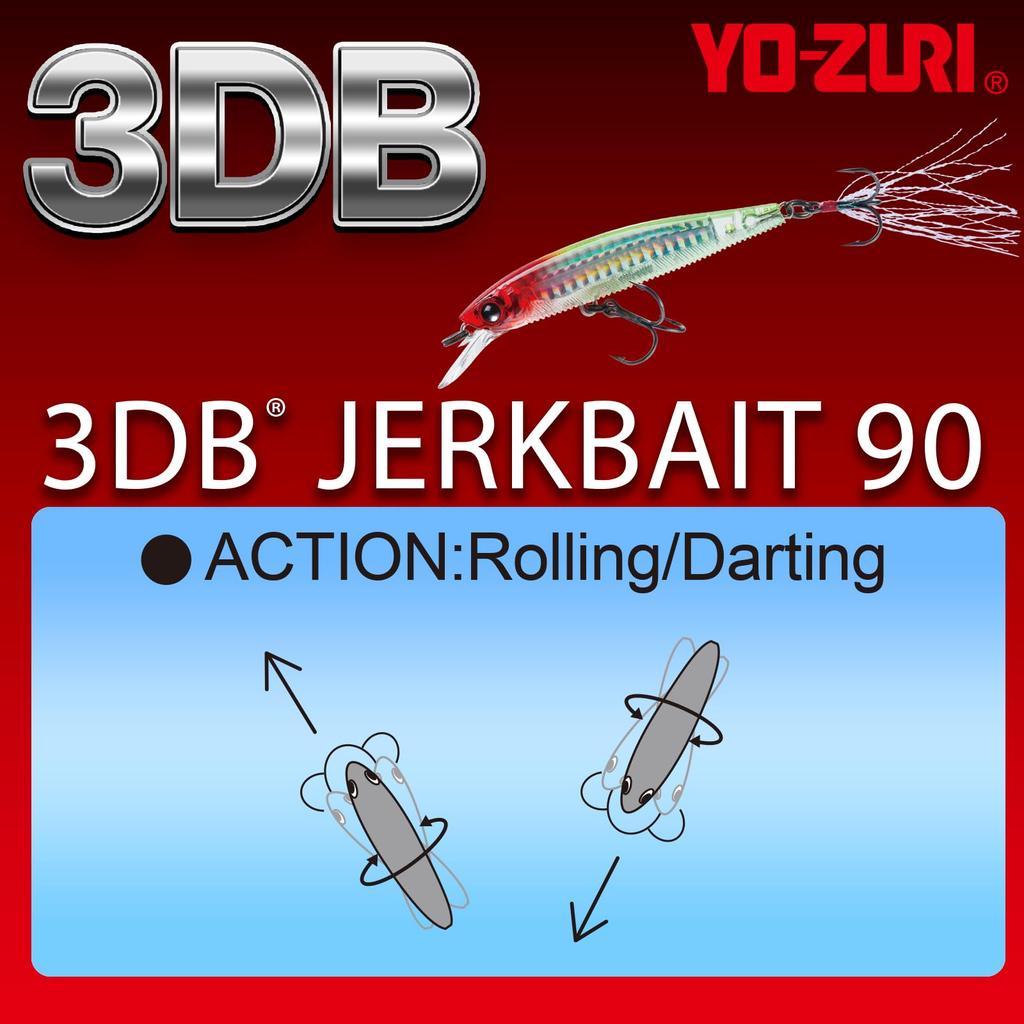 Bass Lure 3DB Jerkbait 90 90mm Real Perch Suspending Type YO-ZURI (SP) Color