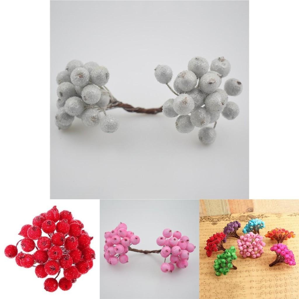 Mini Weihnachts-Schaum Vereiste Frucht Künstliche Stechpalmenbeere Blume Für Elegante Heimdekoration