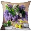 Lilac Flower Polyester Cushion Cover Children's Room Decoration Pillow Case Living Room Home Decoration
