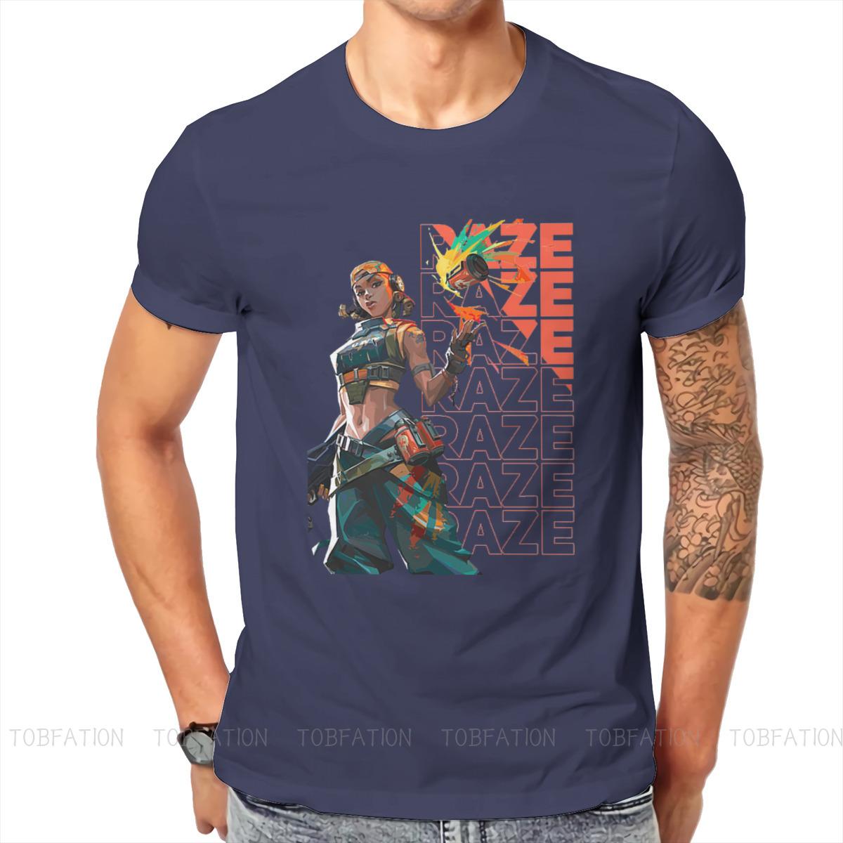

ZX VALORANT Game Raze Tshirt Harajuku Grunge Mens Streetwear Tops Large Cotton Crewneck T Shirt 4XL