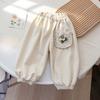 Girls' Autumn Casual Pants Three-dimensional Flower Korean Lace Leg Tied Pants Baby Spring and Autumn Versatile Pants