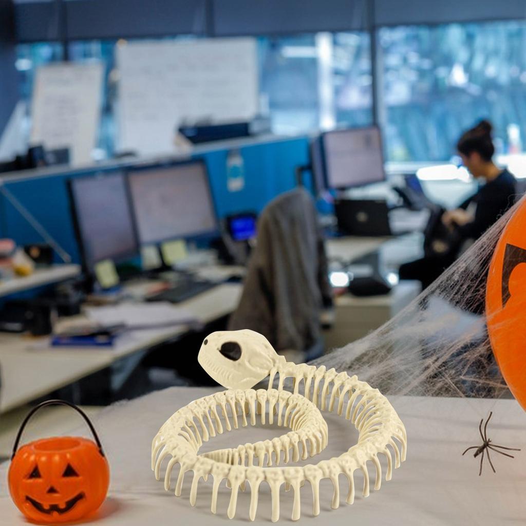 Skeleton Bones Snake Plastic Snake Skeleton Model For Halloween Decoration Terror Scary Props