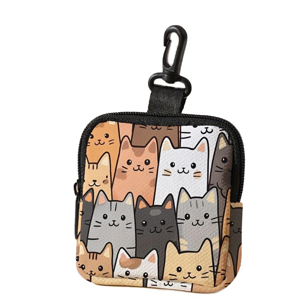 New Mini Coin Purse Lightweight Durable Wallet Portable Cat Dog Print Earphone Bag Friends Gift