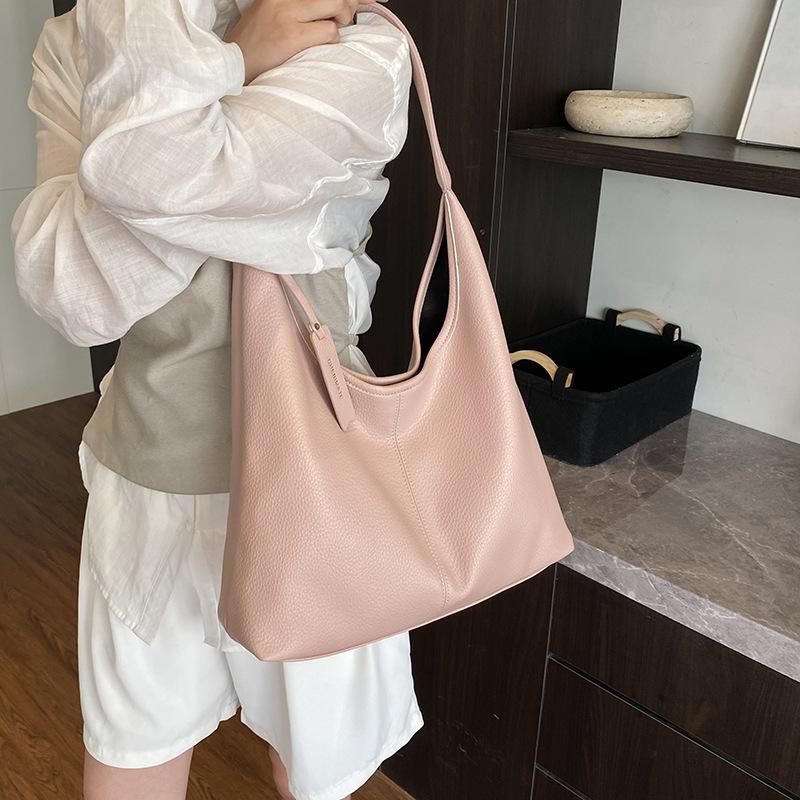 New Spring and Summer Casual Simple Texture Tote Bag Simple Fashion Large Capacity Shoulder Armpit Bag
