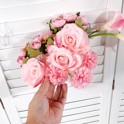 Artificial Rose Bouquet for Foreign Trade Brides, Wedding, Valentine's Day, Birthday, Cross-Border Hot-Selling Wedding Decorations, 