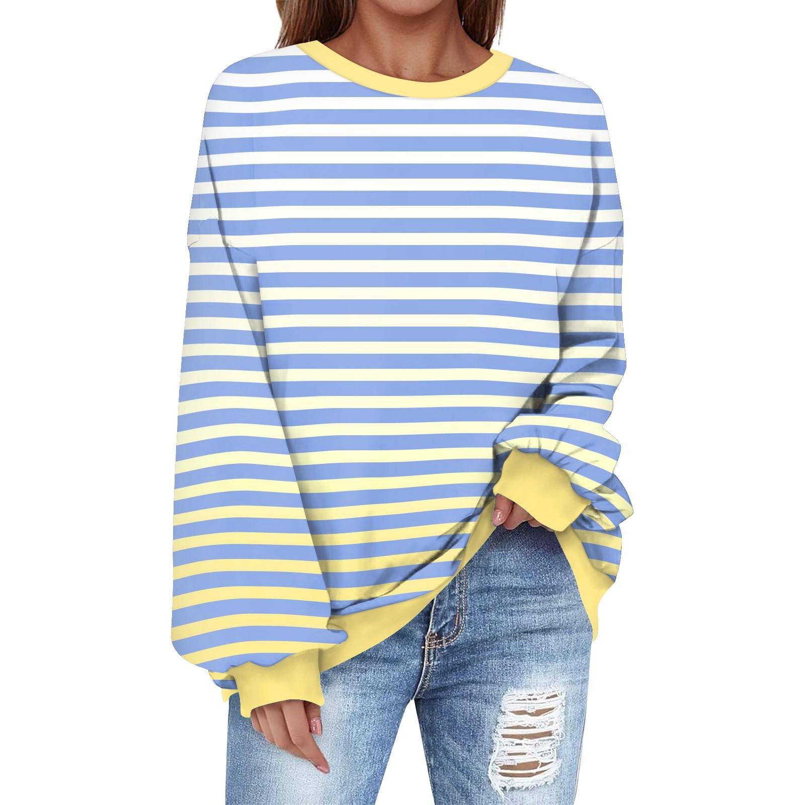 

Толстовка большого размера для женщин с круглым вырезом и принтом, с длинным рукавом, толстовка XXXL светло-синий