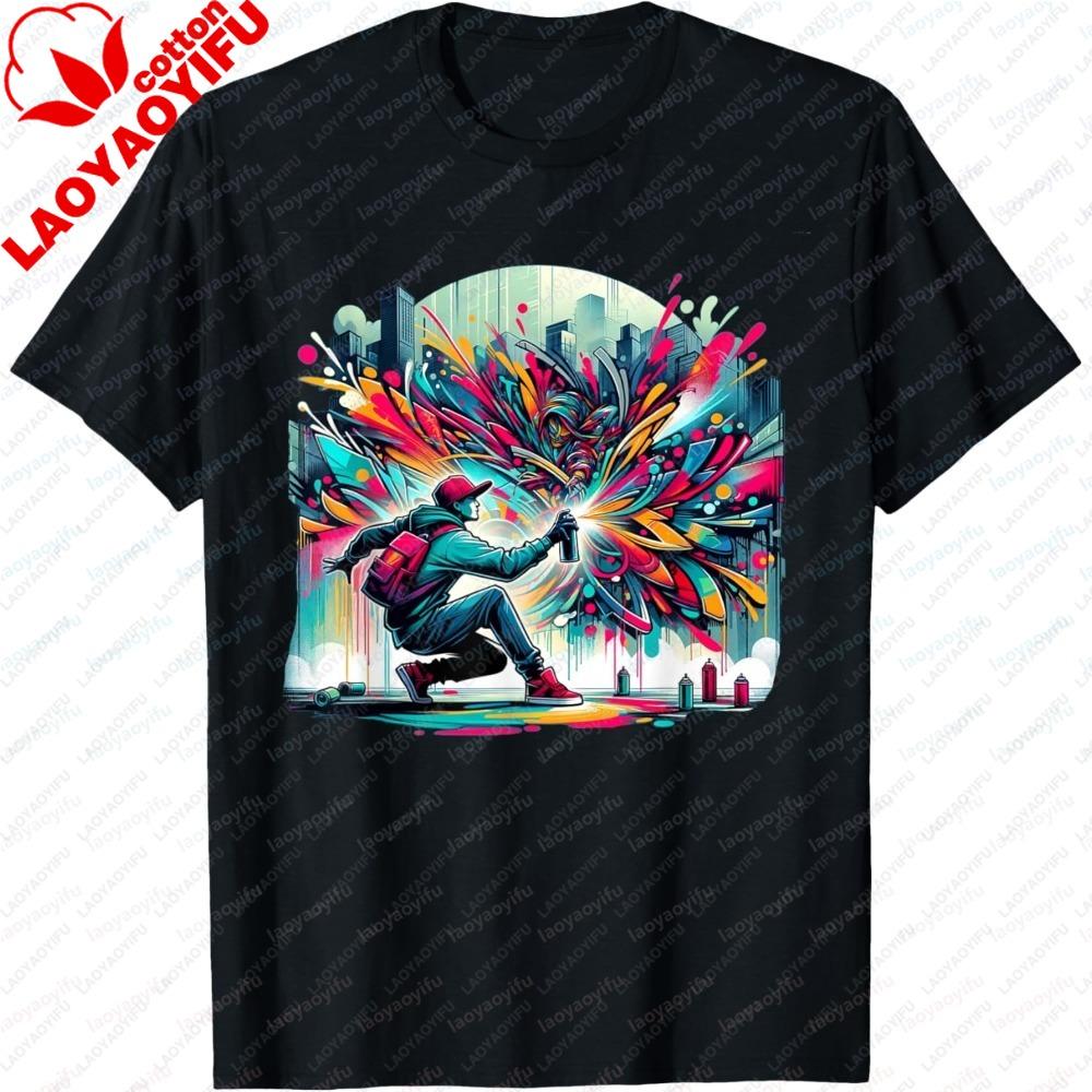 Unisex style Tops Summer Wear Simple Abstract Geometric Modern Art Print Casual Trendy Street Style Roundneck printed shirt S